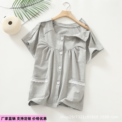 夏棉骨折石膏专用全开睡衣护理服