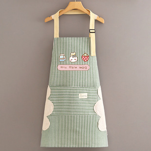 厨房女士围裙女新款围腰工作服耐穿防污秋冬季饭店护衣时尚咖啡店