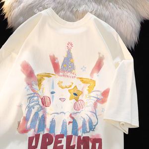 拍3件棉棉印象夏季情侣短袖T恤短袖