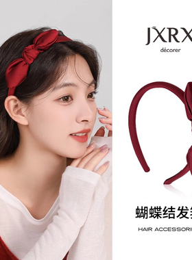 JXRX可爱红色蝴蝶结发夹女2025新款发箍高级感洋气时尚头饰发饰