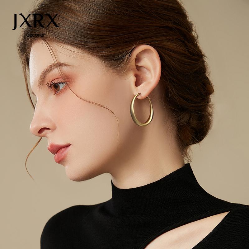 简约高级感素圈耳环女