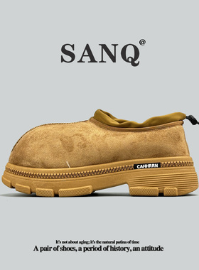 外贸欧美单雪地靴绒面防水棉鞋冬季保暖抗寒时尚休闲鞋厚底大头鞋