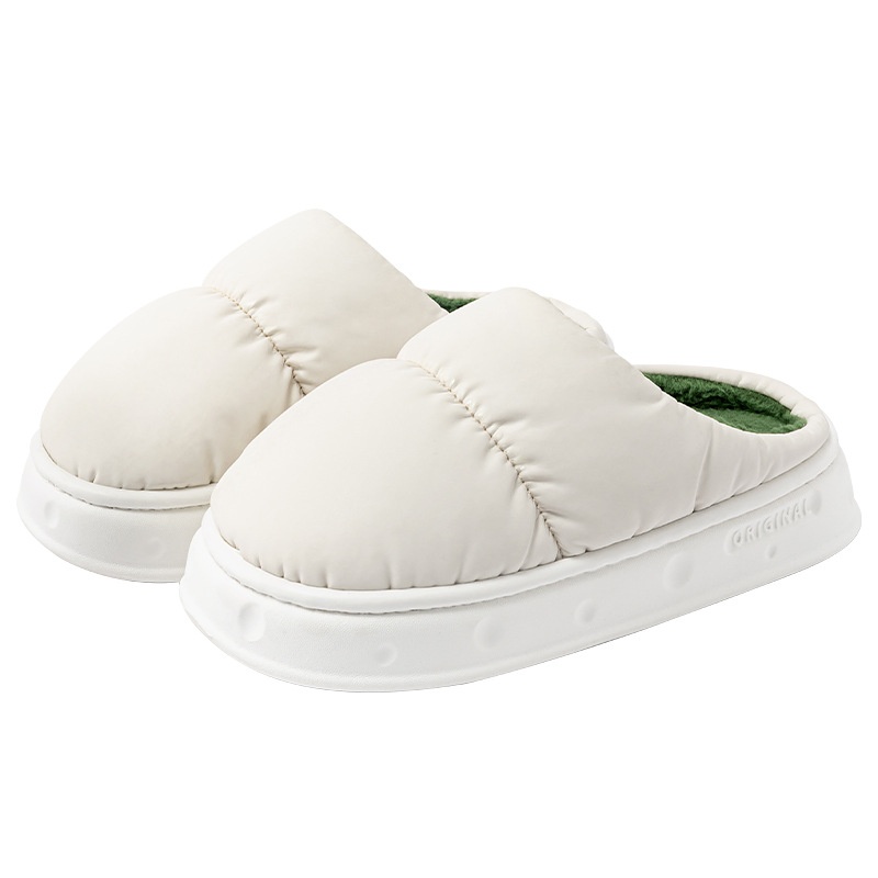 防水棉拖鞋女冬季2025新款家居室内防滑保暖厚底外穿包头棉拖男冬