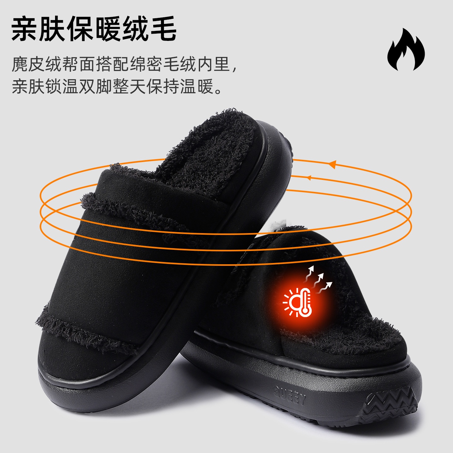 厚底棉拖鞋男冬新款室内家居防滑保暖加绒抑菌不臭脚毛毛绒拖鞋女