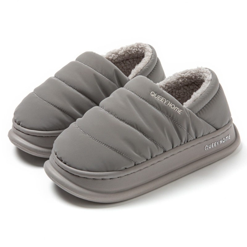 2025新款包跟棉拖鞋男士秋冬防水防滑厚底毛毛绒保暖棉鞋女士外穿