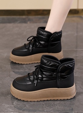 高帮雪地靴女冬季加绒加厚2025新款外穿保暖防滑短筒棉鞋女K2905