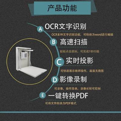 喜数V72视频实物展台1000万像素幼儿园壁挂教学高拍仪HDMI高清