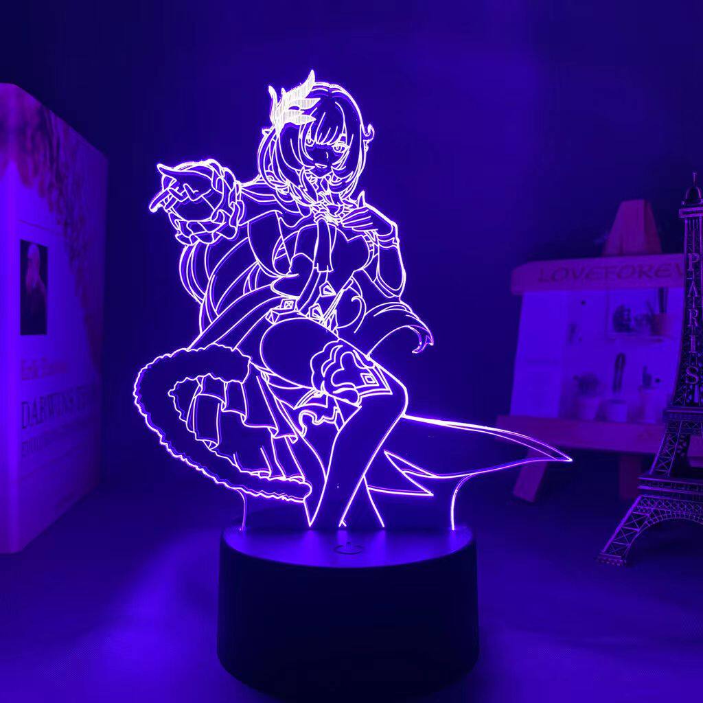 손으로 둘러싸인 모바일 게임 붕괴 3 -made -made e -sports 데스크탑 스위칭 색상 절약 3D 야간 조명 방 장식 눈 보호 조명