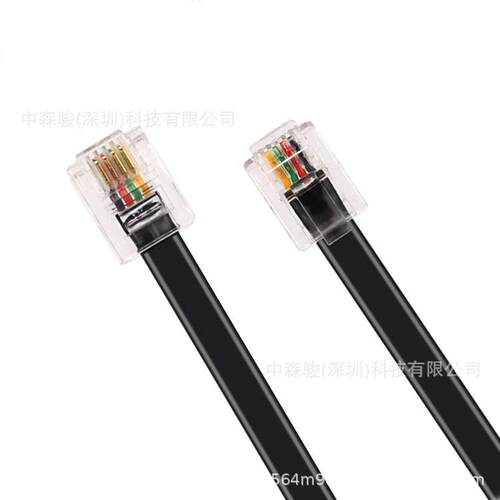 厂家定制2芯4芯6芯8RJ11电话线纯铜6P4C支持通用各种规格