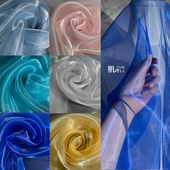 水晶纱朦胧柔软雪纱闪光水光透视网纱布料高级婚纱礼服设计师面料