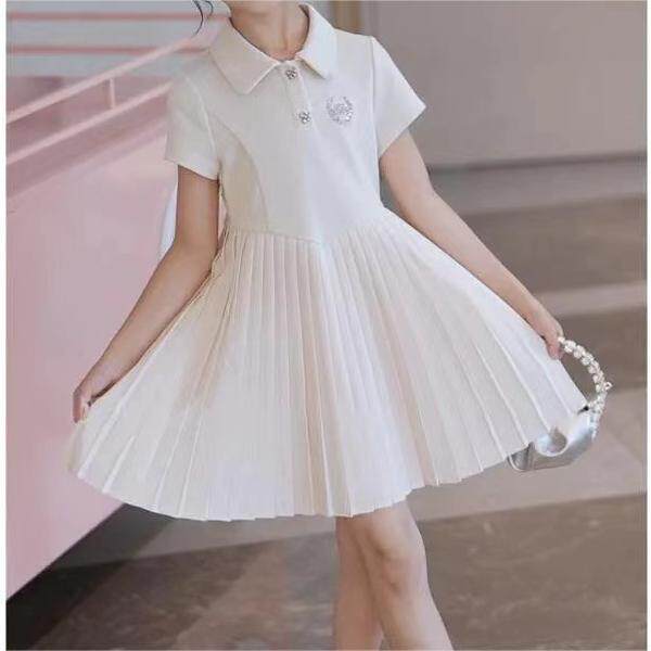 女童连衣裙夏季纯色儿童裙子2025新款小女孩公主裙中大童洋气夏装