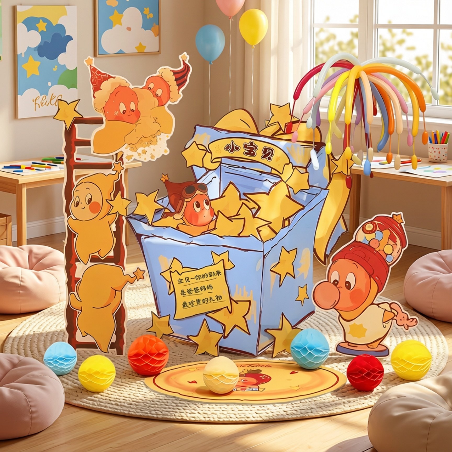 家庭版室内星星人宝宝周岁生日布置100天装饰KT板派对装扮背景墙,节庆用品/礼品,装扮布置套餐,淘宝优惠券,粉丝福利购,淘宝优惠卷