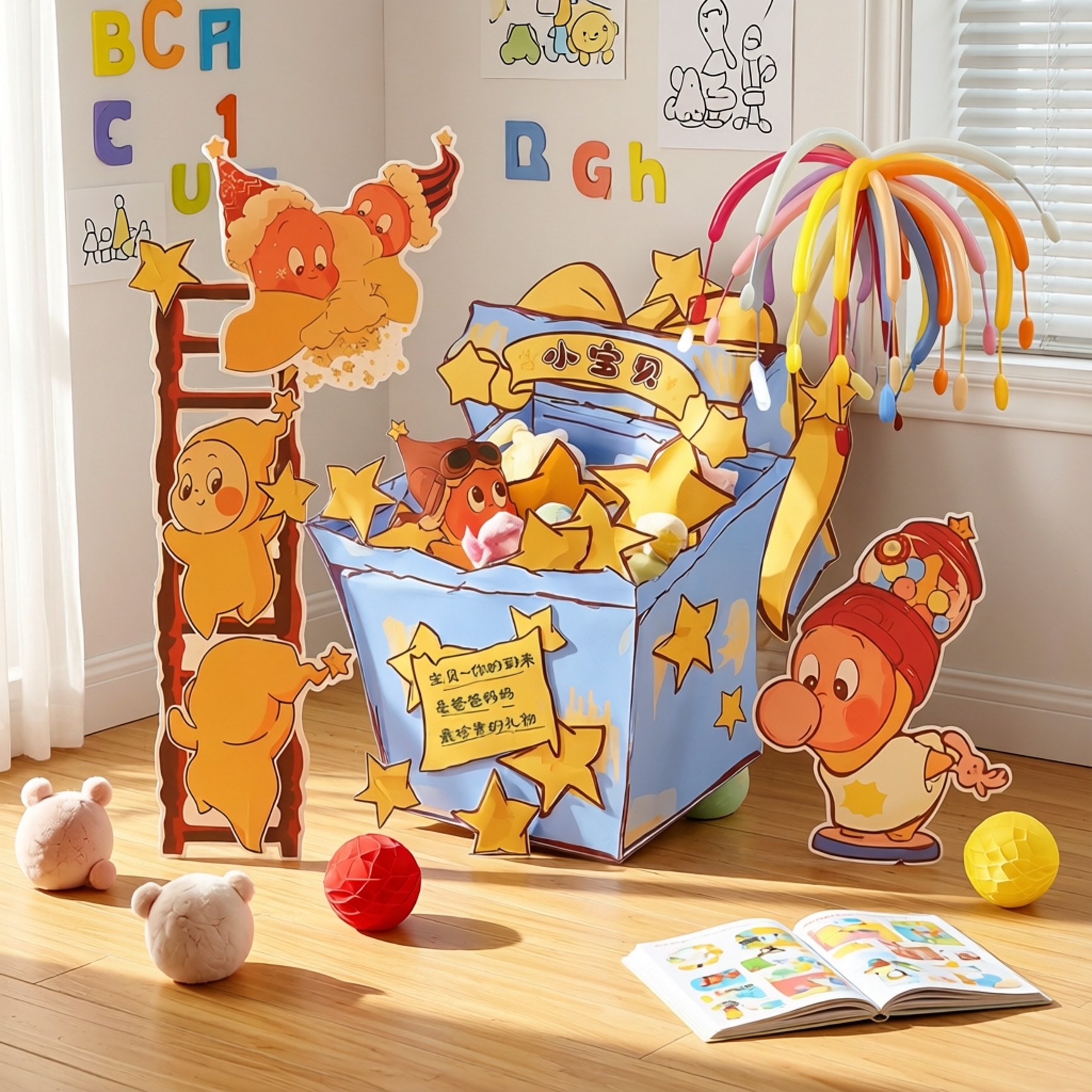 家庭版室内星星人宝宝周岁生日布置100天装饰KT板派对装扮背景墙,节庆用品/礼品,气球,淘宝优惠券,粉丝福利购,淘宝优惠卷