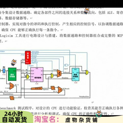 计算机组成原理课设，MIPS单周期CPU机器功能验证  包含.circ文件