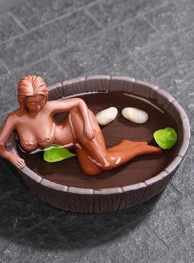 美玩家居装饰桌面饰品创意手工客厅办公室茶桌茶室饰品烟灰缸