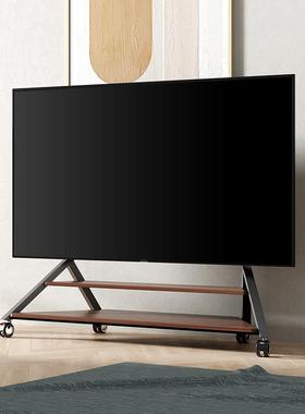 CABTE可移动电视支架落地带轮推车大尺寸艺术架75/85/98/120英寸