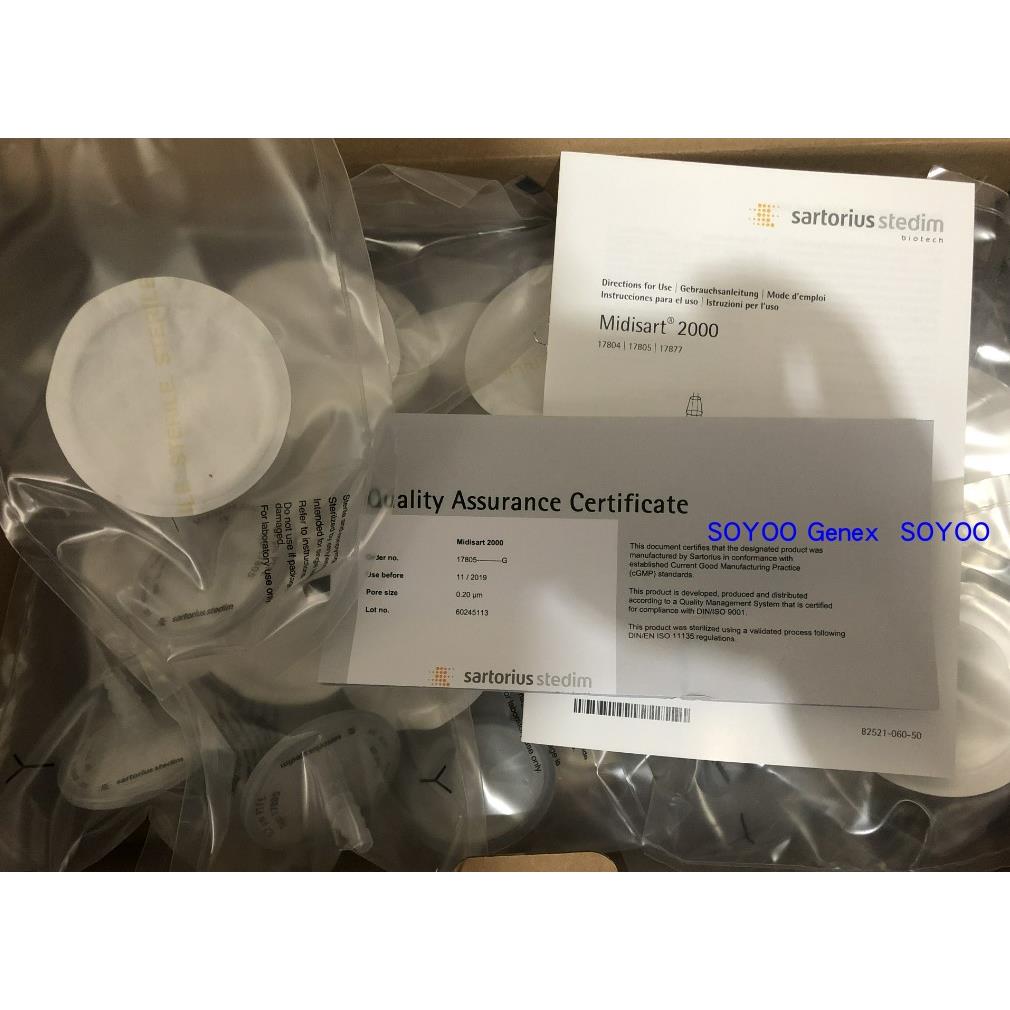 17805-G赛多利斯空气过滤器 Midisart2000 0.2um 灭菌包装 宝塔口