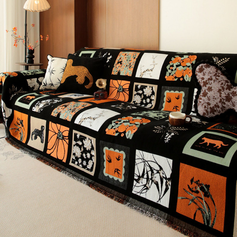 全包型沙发罩通用新款山茶花保护美式复古套罩垫子秋套垫坐垫全罩,居家布艺,万能盖巾,淘宝优惠券,粉丝福利购,淘宝优惠卷