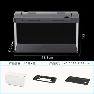 龟缸造景生态全套专用迷你鱼缸乌龟缸混合养爬台斗鱼招财换水饲养