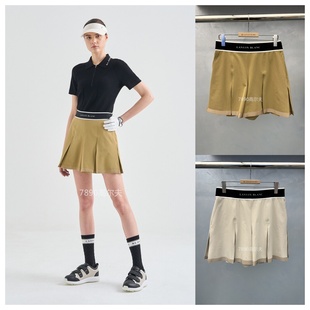 女士高尔夫运动休闲短裙半身裙百搭撞色字母韩国代购 新款 24夏季
