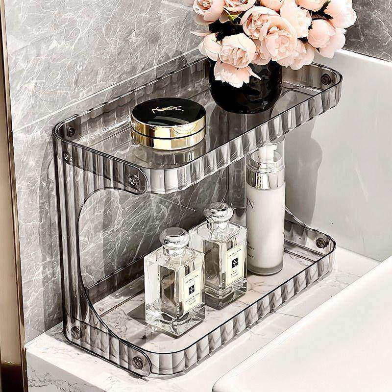 双层卫生间置物架洗漱台面化妆品收纳盒桌面浴室护肤品收纳架多层