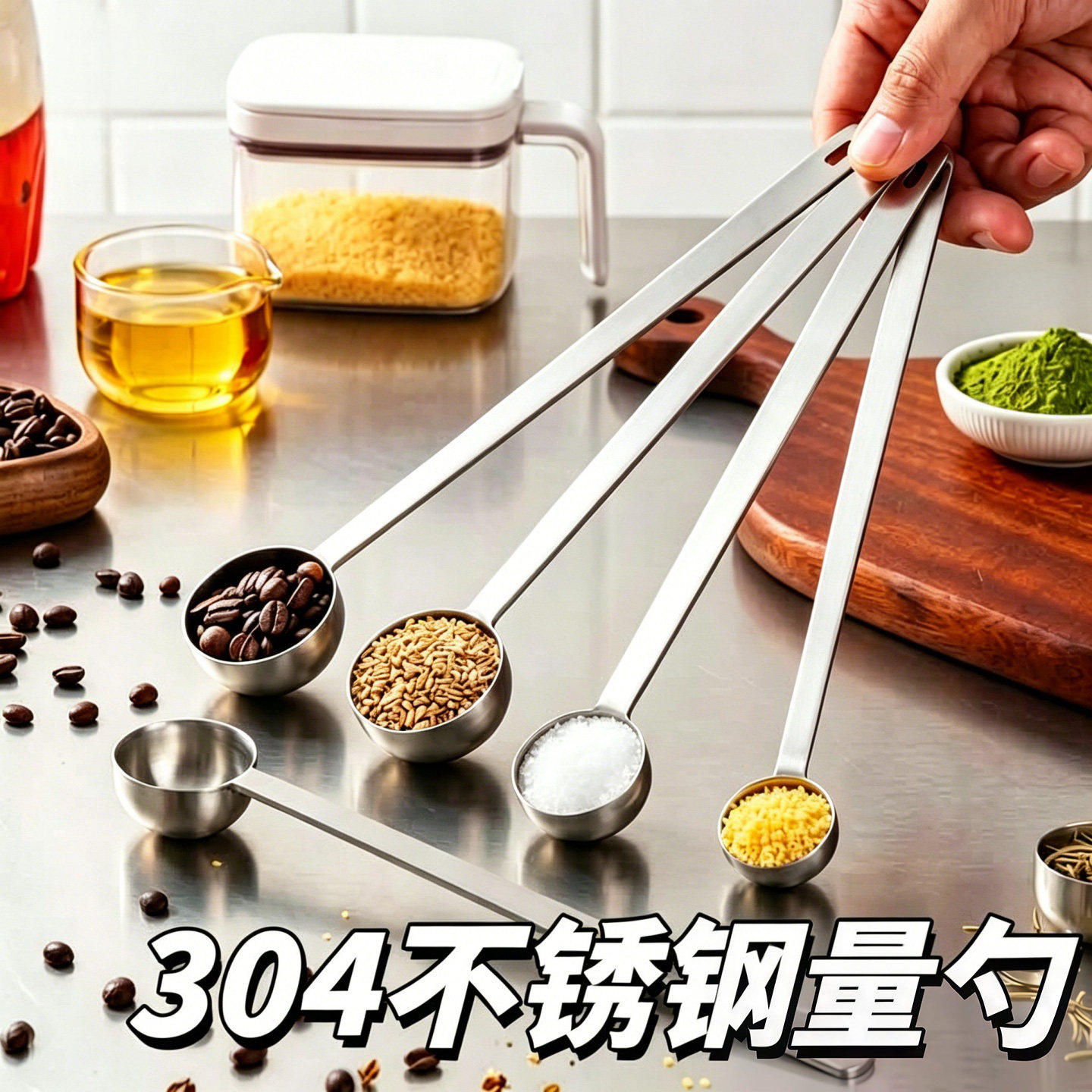 304不锈钢长柄多功能量勺