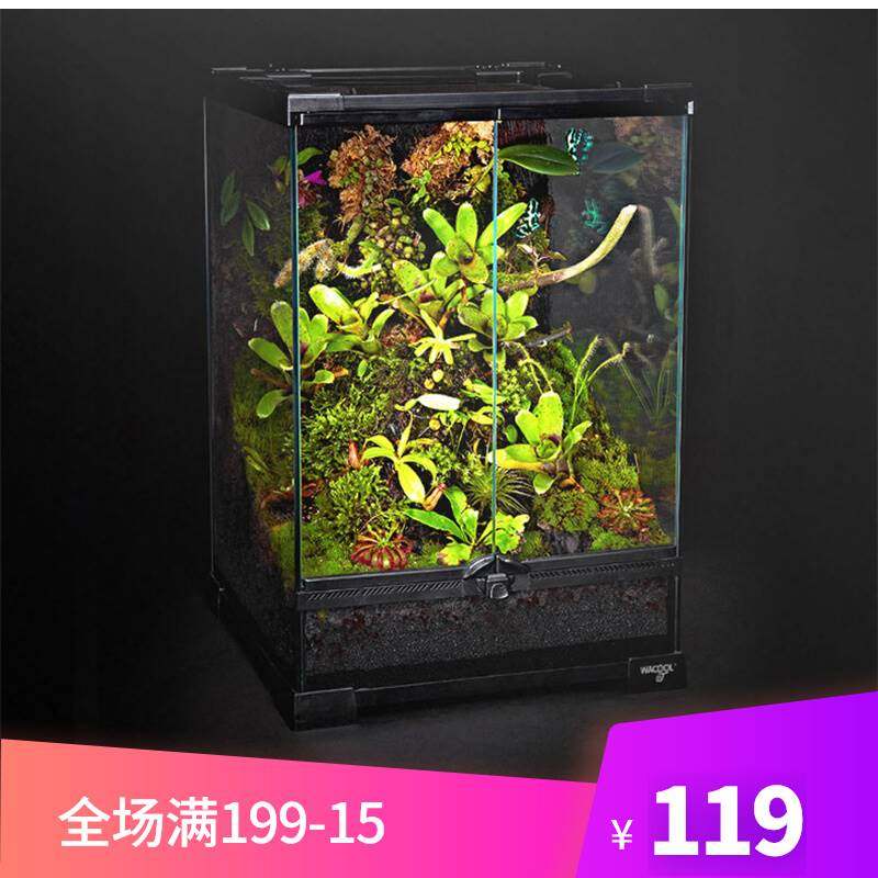 新派爬宠饲养箱玻璃爬缸睫角变色龙蜥蜴守宫角蛙蛇爬虫玩酷雨林缸