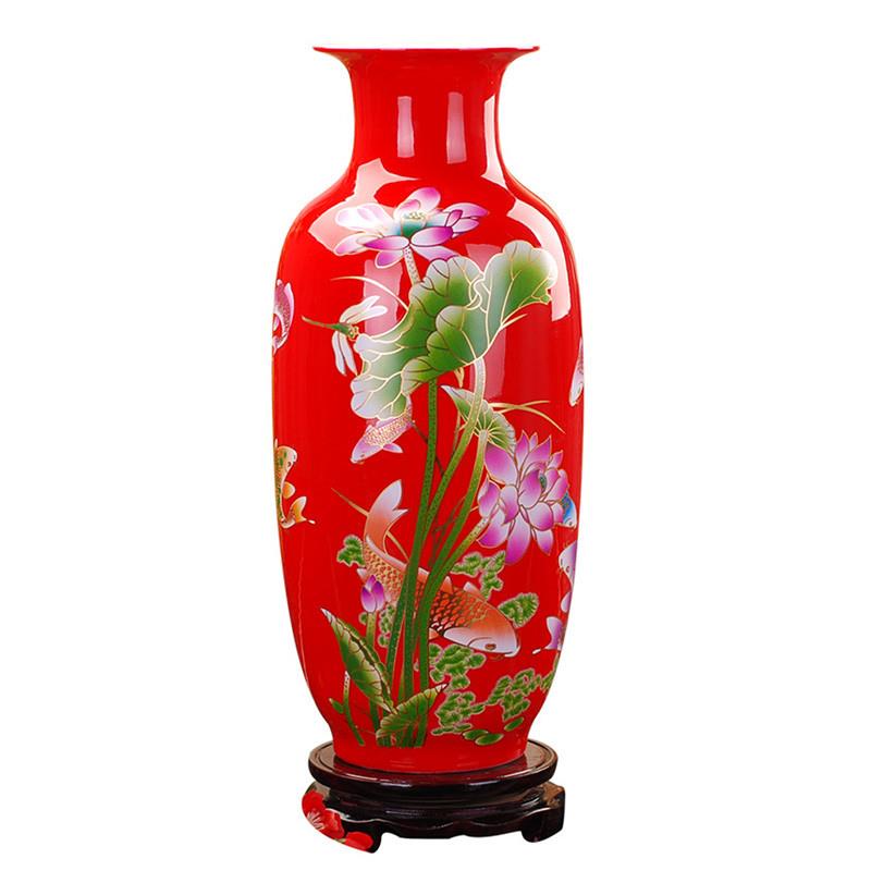 景德镇陶瓷器干花花瓶摆件插花家居工艺品摆件现代居家装饰品摆设