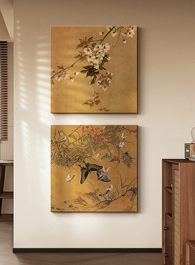 宋代美学客厅装饰画中古风玄关挂画中国风法式复古走廊过道墙壁画