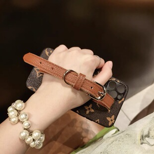 潮牌老花手腕带适用iphone17promax手机壳苹果15/14高级感16pro潮女12新款13硅胶全包xs max防摔8plus保护套