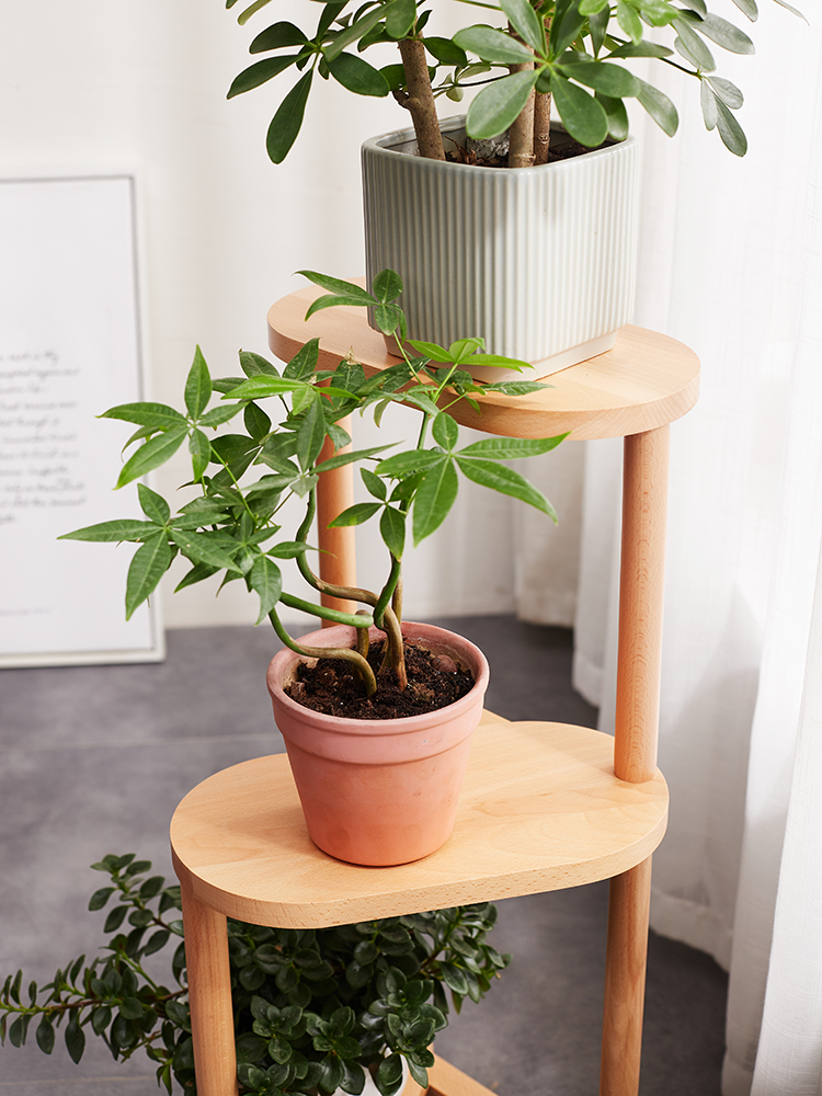 实木高端花架室内客厅阳台落地绿植架简约多层花卉置物架花盆架