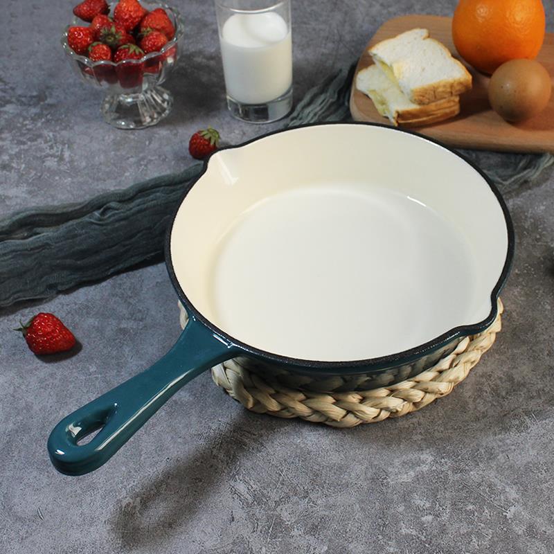 敬辉铸铁珐琅平底锅生铁搪瓷煎蛋锅煎盘小煎锅餐厅酒店菜盘摆盘20