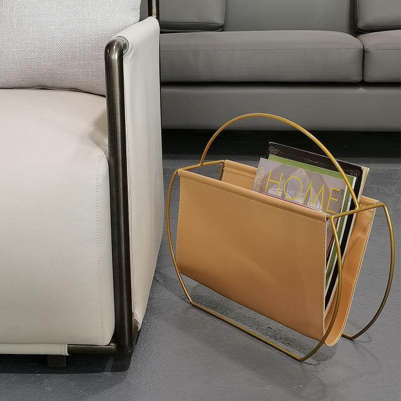 现代轻奢客厅杂志报架家居沙发储物书架北欧饰品皮革儿童收纳层架