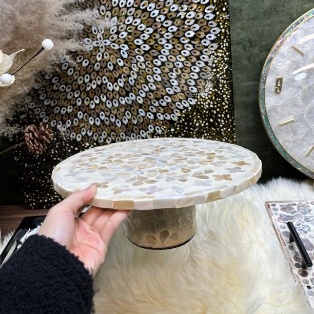 中东系列高托盘水果储存托盘蜡烛烛台香槟色高圆形餐垫防滑