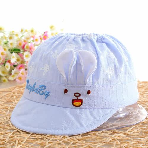 新生儿护卤门宝宝胎帽透气空顶气门帽子婴儿夏凉帽单层薄款鸭舌帽