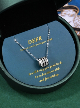 Luks elk原创设计小蛮腰项链925纯银锁骨链送女友生日情人节礼物