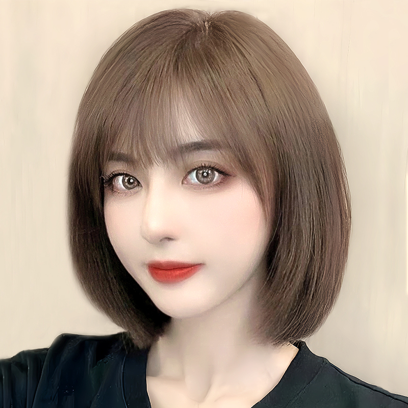 假发女短发全头头套波波头真发全真人发自然蓬松长发锁骨发假发套