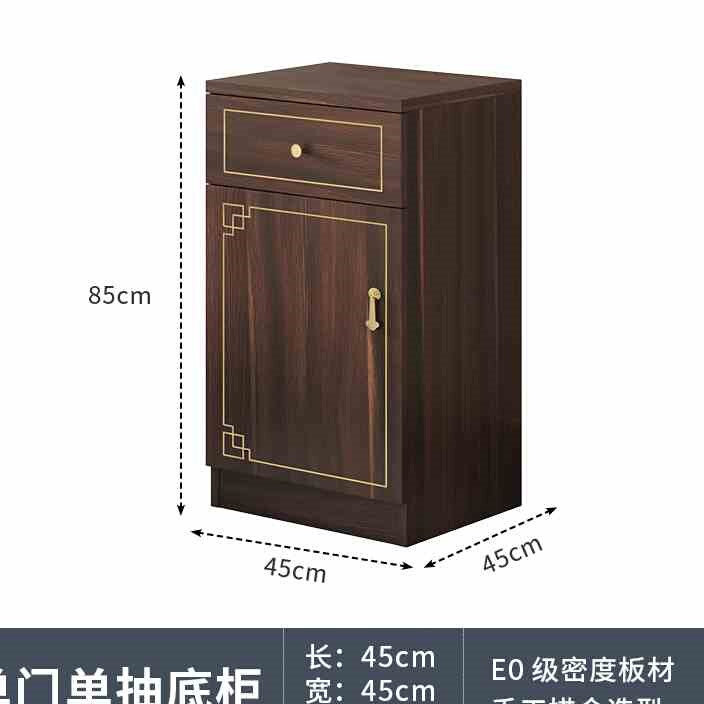 新中式鱼缸柜实木底柜超白缸海缸地柜带抽屉描金水族箱水草缸架子