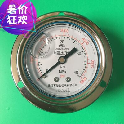 无锡耐震压力表YN60ZT 40MPA  4MPA 16MPA真空油压表液压