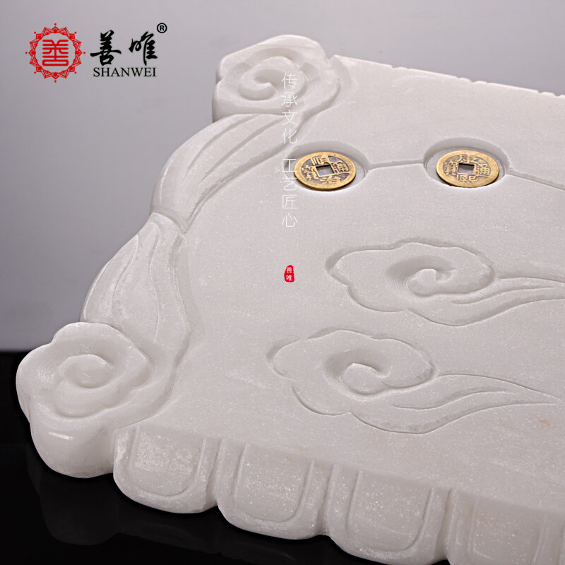 汉白玉如意七星棺床宝床七星板骨灰盒底座垫板防潮殡葬用品