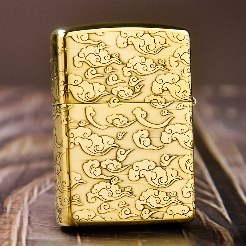 打火机zippo正版 纯铜祥云龙纹 美国原装正品煤油防风zppo礼物男