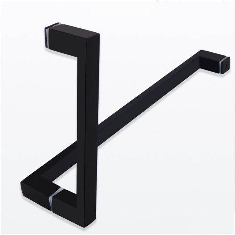 304不锈钢浴室拉手卫生间推拉玻璃门哑黑色l型淋浴房钛金门把手