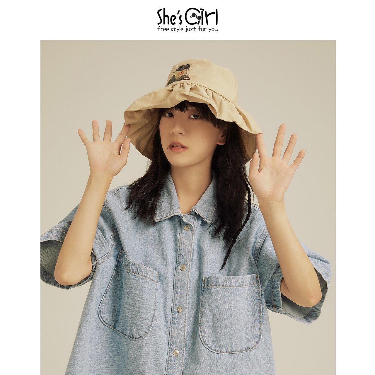 shesgirl茜子帽饰 名画奇遇记 艺术抽象猫咪烟斗渔夫帽子盆帽女