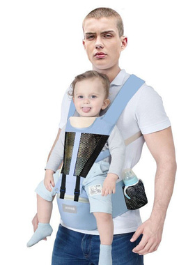 婴儿坐凳腰登四j季多功能透气双肩前抱式背带腰凳母婴用品红色