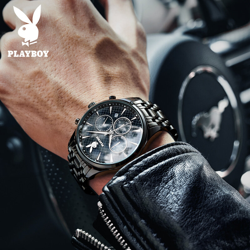 正品十大花花公子男士手表男学生潮流品牌多功能防水夜光运动男表