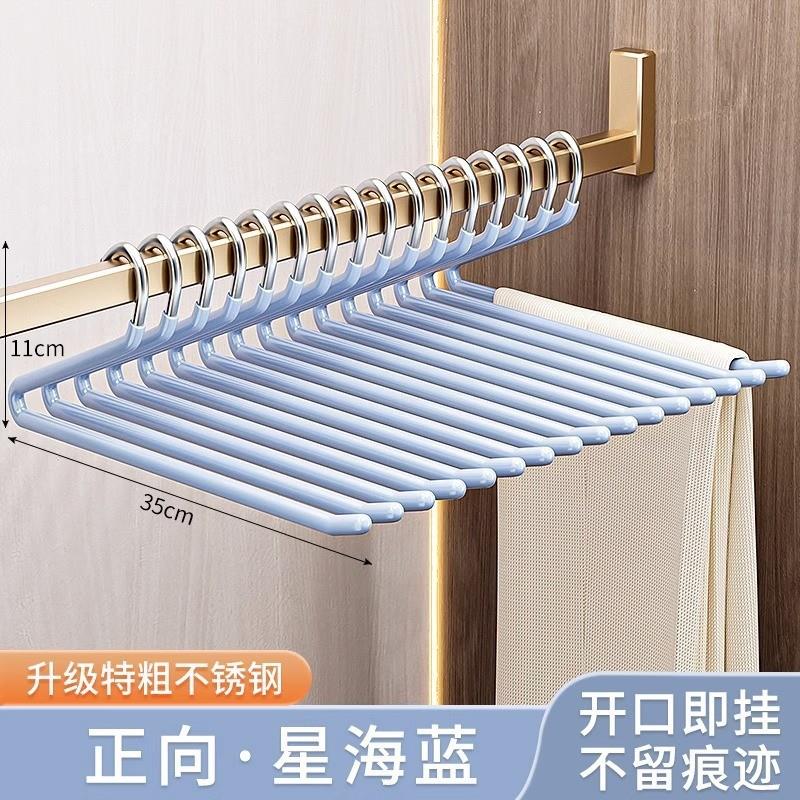 【行业热销】德国纯304实心加粗不锈钢衣架鹅型挂裤子专用无痕防