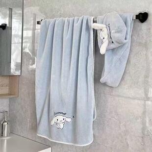 学生宿舍干发帽可爱风玉桂狗浴巾新款全棉毛巾三件套男女吸水速干