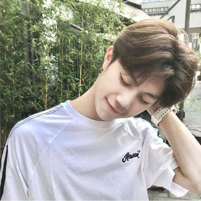 中分假发男韩版 帅气短发真人发丝蓬松高档真发 全头发套假发男士