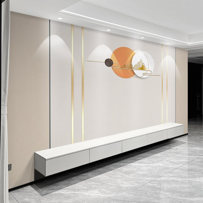 2024新款电视背景墙壁纸暖色系轻奢客厅沙发墙纸现代简约墙布壁画