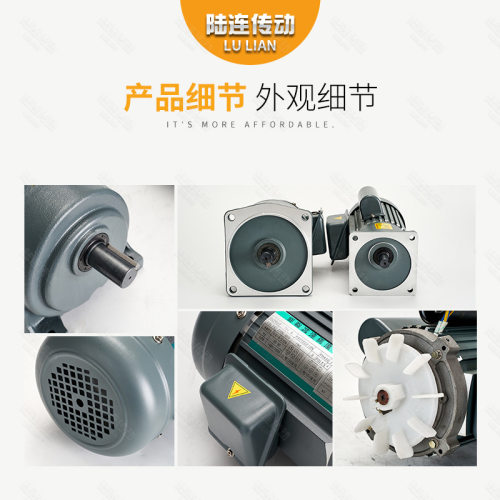 陆连 200W单相220v小型交流齿轮减速电机400W750W1.1KW立式卧式